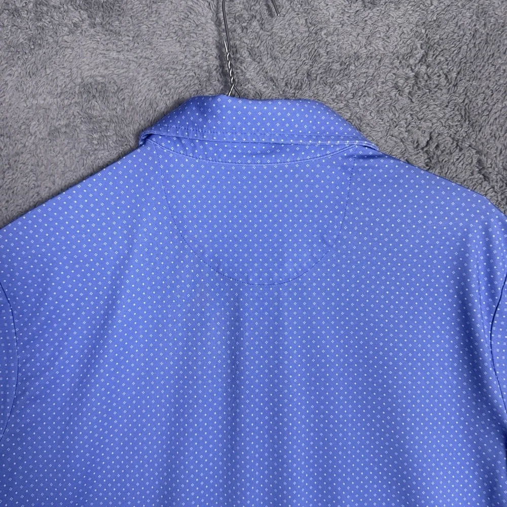Ralph Lauren Polo Shirt Mens S Polka Dot All Over Print Golf Performance Wicking